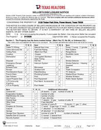 5128 Timber Park Sellers Disclosure