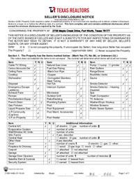 2736 Maple Creek Seller Disclosure