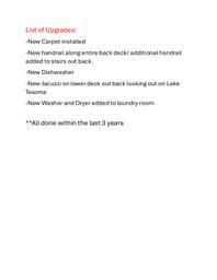 List of upgrades