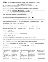 419 Redland Drive - HOA Profile Sheet