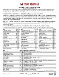 30975 Retama Ridge Seller's Disclosure Notice