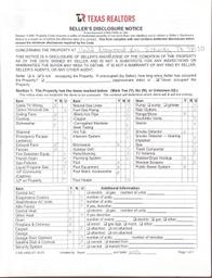 1632 Dogwood Lane Seller's Disclosure Notice