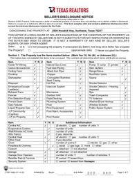 2609 Woodhill Seller's Disclosure