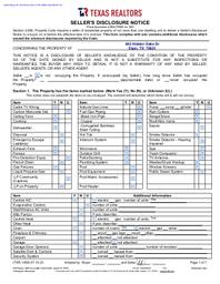 Seller's Disclosure Notice