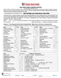 1800 Trail Ridge Seller Disclosure