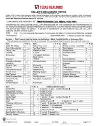 14613 Woodshadow Sellers Disclosure