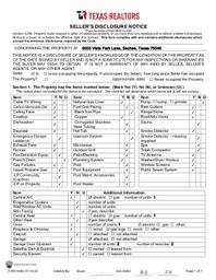 6003 Vista Park Seller Disclosure Notice