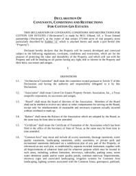 COVENANTS, CONDITIONS AND RESTRICTIONS for Cotton Gin Estates