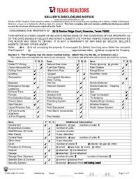 5212 Ravine Ridge Seller Disclosure