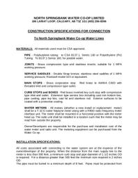 North Springbank Water coop construction Specifications.