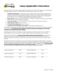 Lease Application Instructions