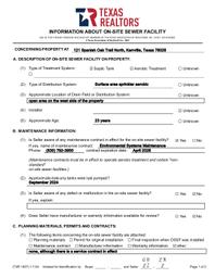 Lee - 121 N. Spanish Oak Trail Septic Disclosure Notice 051925