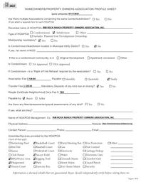 30975 Retama Ridge HOA Profile Sheet