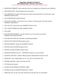30975 Retama Ridge Upgrades, Updates & Features sheet