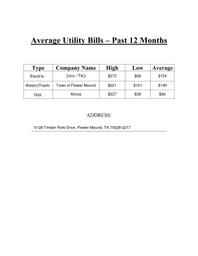 5128 Timber Park Utilities