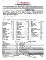 Seller's Disclosure Notice 422 Village Commons